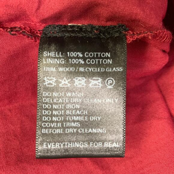 WALES BONNER Size S Burgundy Cotton Beaded Sleeveless Long Dress - Picture 8 of 8